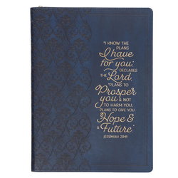 Image of Padfolio Navy I Know the Plans Jer. 29:11