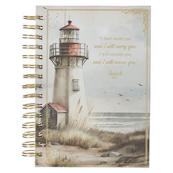 Image of Journal Wirebound Lighthouse I Will Carry You Isa. 46:4