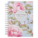 Image of Journal Wirebound Pink Peony Noble Things Prov. 31:29