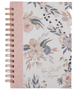 Image of Journal Wirebound Pink Blue Floral Be Still Ps. 46:10