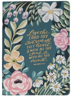 Image of Journal Classic Zip Teal Love the Lord Matt. 22:37