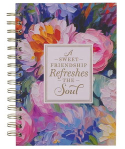 Image of Journal Wirebound Multi Painted Floral Sweet Friendship