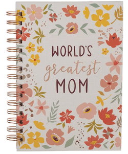 Image of Journal Wirebound Peach Floral World’s Greatest Mom