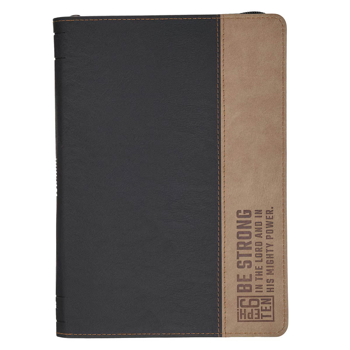 Journal Classic Zip Two-tone Black Be Strong Eph. 6:10
