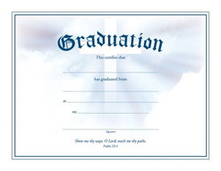 Image of Graduation – Certificate /Cross (Psalm 25:4) – 6 pk