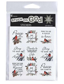 Image of Stickers Christmas Birds Botanical Square