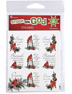 Image of Stickers Cardinal on Holly Square