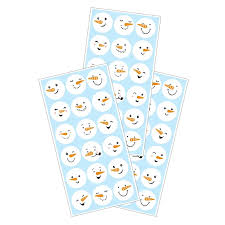 Image of Snowman Faces Stickers