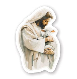 Image of Jesus Holding Lamb Sticker