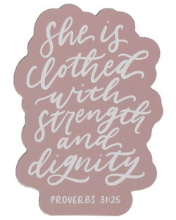 Image of Magnet Pink Strength & Dignity Prov. 31:25