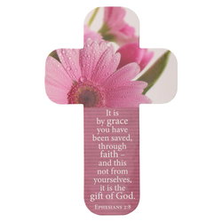Image of Cross Bookmark Pink Daisy Gift of God Eph. 2:8