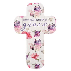 Image of Cross Bookmark Floral Now All I Know is Grace