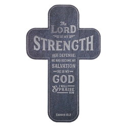 Image of Cross Bookmark Black Stone The Lord is My Strength Ex. 15:2