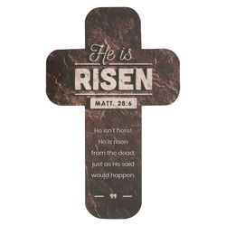 Image of Cross Bookmark Stone He is Risen Matt. 28:6