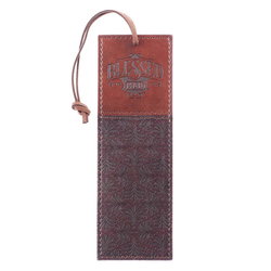 Image of Bookmark Faux Leather Brown Two-tone Blessed Man Jer. 17:7