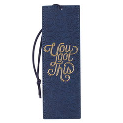Image of Bookmark Faux Leather Blue You Got This