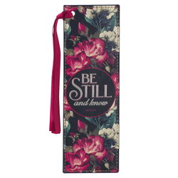 Image of Bookmark Faux Leather Floral Printed Be Still & Know Ps. 46:10