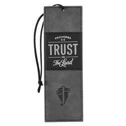 Image of Bookmark Faux Leather Gray/Black Trust in the Lord Prov. 3:5
