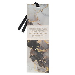 Image of Bookmark Grey Marble I Know the Plans Jer. 29:11