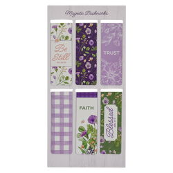 Image of Magnetic Bookmark Set Blessed Bloom Flowers Jer. 17:7