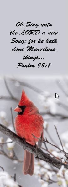 Image of Cardinal Bookmark Sing Unto the LORD