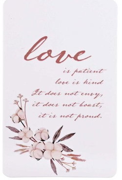Image of Pocketcard Love Is Patient Pink Floral
