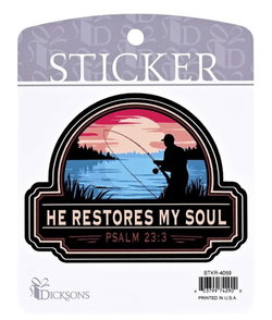 Image of Sticker He Restores My Soul Psalm 23:3