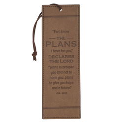 Image of Bookmark Faux Leather I Know the Plans Jer. 29:11