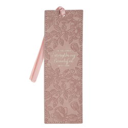 Image of Bookmark Faux Leather Everything Beautiful Pink Ecc. 3:11
