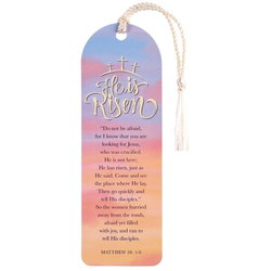 Image of Tassel Bookmark He Is Risen Three Cross