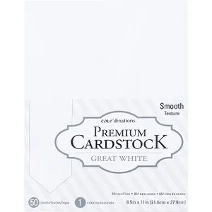 Great White Smooth Cardstock 8.5"X11"" 50/Pkg