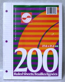 Image of Lined Paper, 200 sheet refills for Binder, ruled 7mm w/ Margin