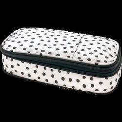 Image of Black Painted Dots on White Pencil Case