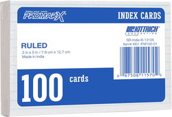 Image of Ruled White Index Cards ( 3″ x 5″) 100 Count