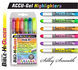 Image of Highlighter-Bible-Hi-Glider Accu Gel-Hangable-6 Assorted Colors