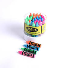 Image of ‘Jesus Colors My World’ Crayon Shaped Eraser Assorted Colors