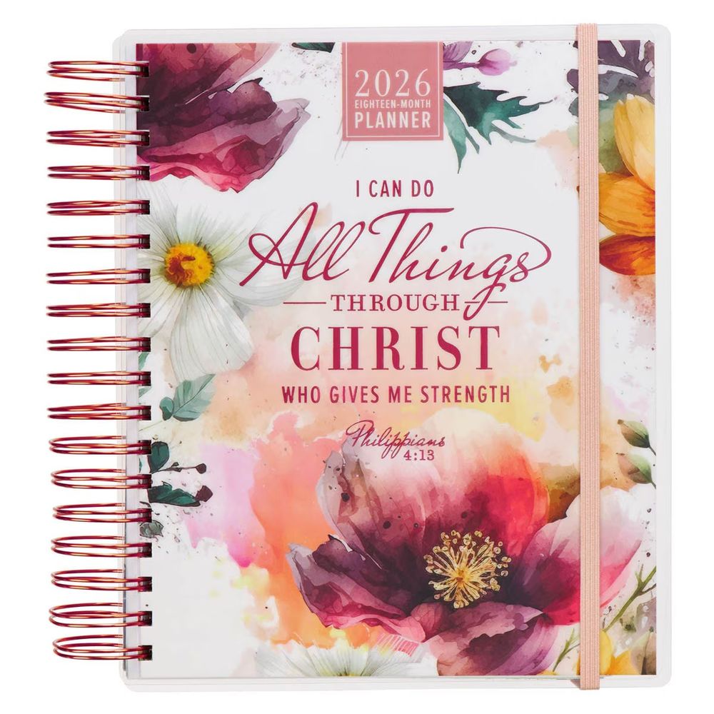 Image of 2026 Wire 18 Month Planner I Can Do All Things Through Christ Phi