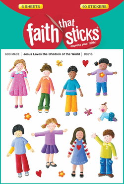 Image of Jesus Loves the Children of the World -Faith That Sticks Stickers