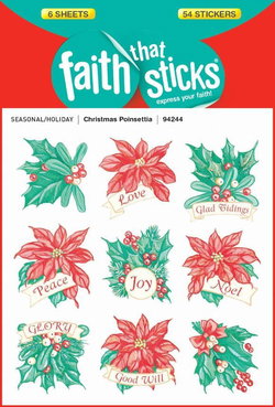 Image of Christmas Poinsettia -Faith That Sticks Stickers