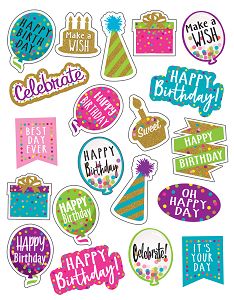 Image of Stickers Confetti Happy Birthday