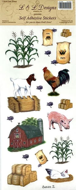 Image of Stickers Farm Animals 1 Sheet