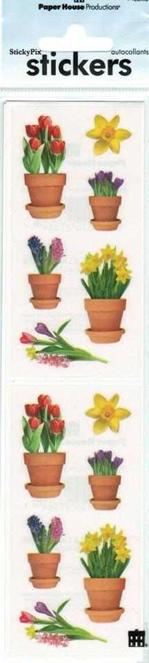 Image of Stickers Spring Potted Flowers