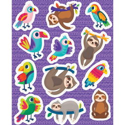 Image of Sloths & Parrots Shape Stickers