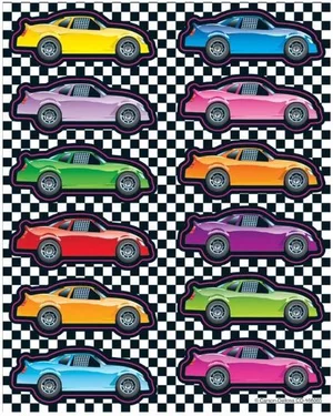 Race Cars Shape Stickers