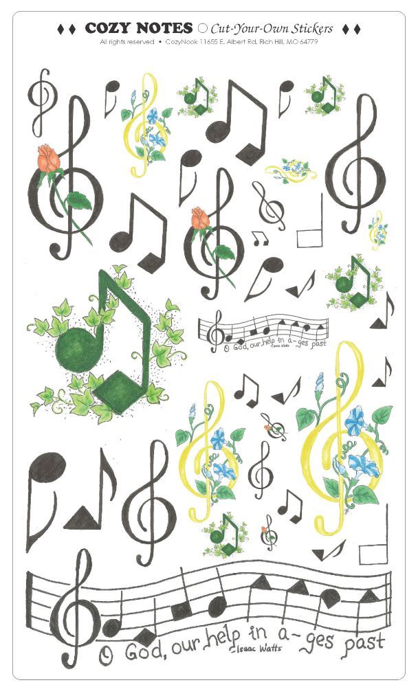 Image of Stickers Song Notes 5 7/8 x 10′ sheet