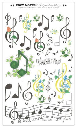 Image of Stickers Song Notes 5 7/8 x 10′ sheet