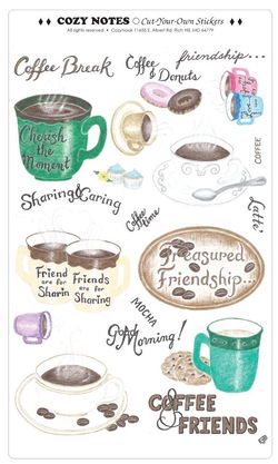 Image of Stickers Coffee 5 7/8 x 10′ sheet