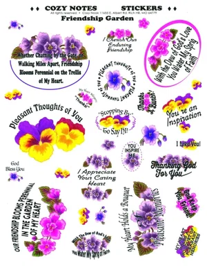 Stickers Large Friendship Garden 8 1/2 x 11" sheet