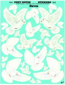 Image of Stickers Large Doves 8 1/2 x 11′ sheet