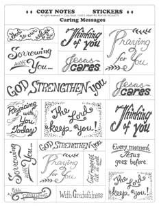 Stickers Large Caring Messages 8 1/2 x 11" sheet